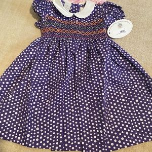 Smocked Peter Pan collar dress. NWT